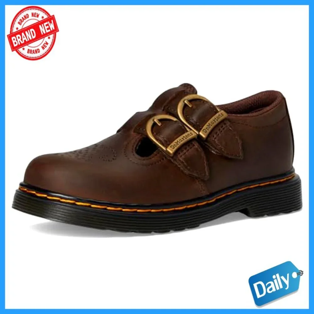 Leather Mary Jane Flats with Adjustable Straps for Girls